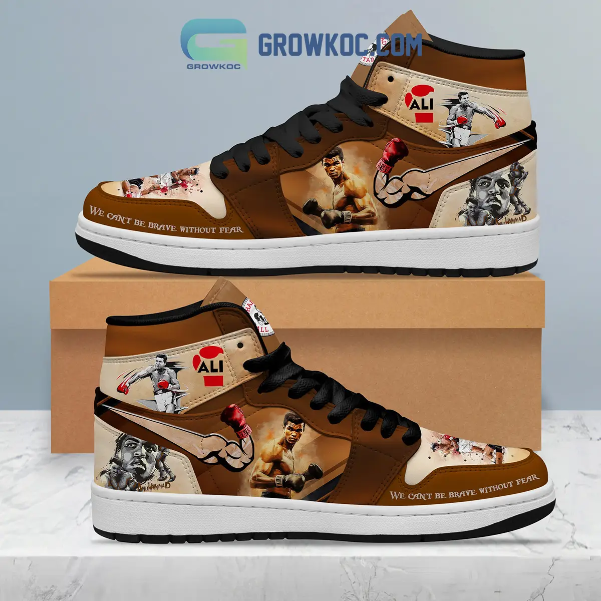 Muhammad Ali Brave Without Fear Air Jordan 1 Shoes