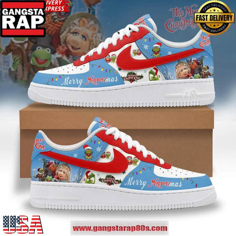 Muppet Christmas Carol Limited Edition Air Force 1 Running Sneakers Shoes Muppet Christmas Carol Limited Edition Air Force 1 Running Sneakers Shoes - Image 1