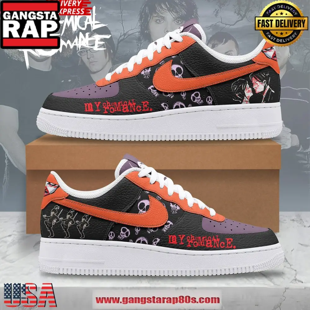 My Chemical Romance Nike Air Force 1 Running Sneakers Shoes