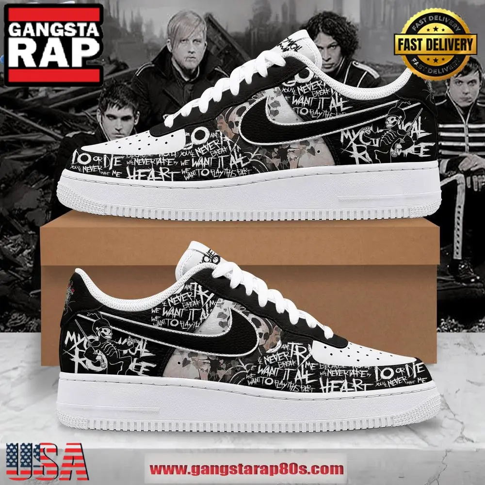 My Chemical Romance Rose Special Edition Air Force 1 Running Sneakers Shoes My Chemical Romance Rose Special Edition Air Force 1 Running Sneakers Shoes - Image 1