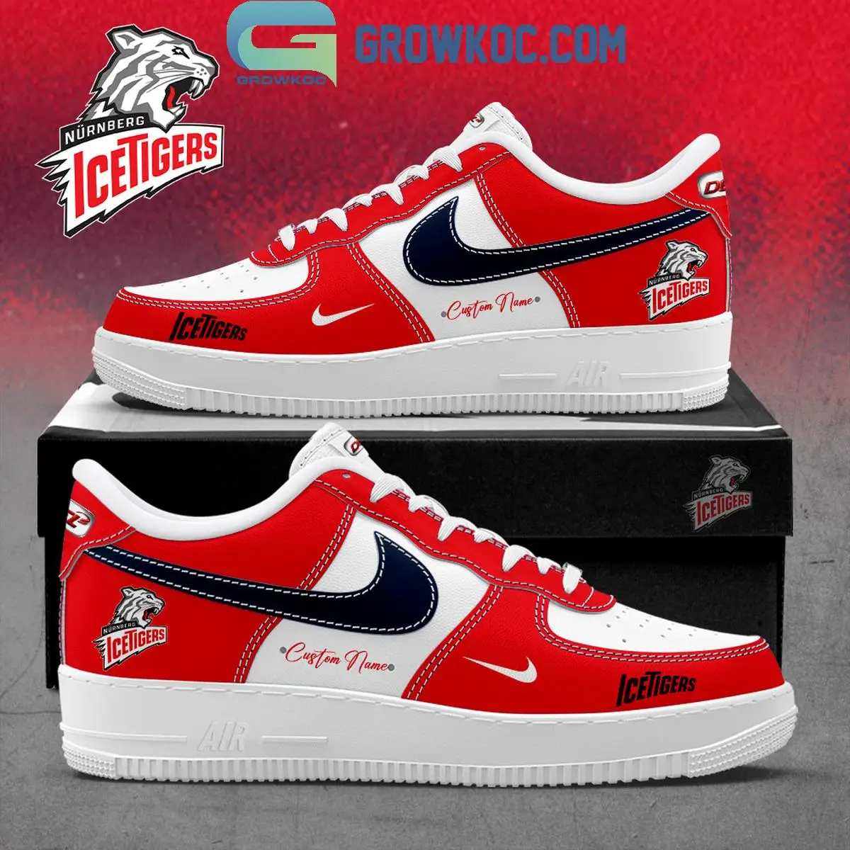Nürnberg Ice Tigers Hockey Custom Air Force 1 Shoes