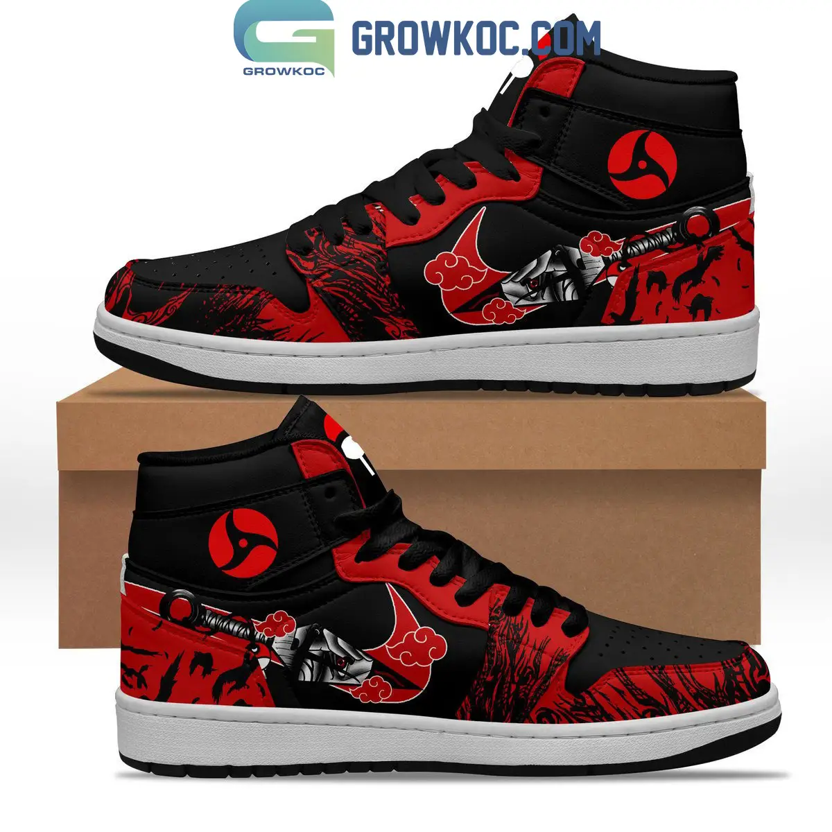 Naruto Itachi Uchiha Sharingan Akatsuki Fan Air Jordan 1 Shoes