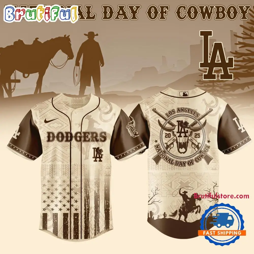National Day Of Cowboy X Los Angeles Dodgers 2025 Edition Baseball Jersey National Day Of Cowboy X Los Angeles Dodgers 2025 Edition Baseball Jersey - Image 1