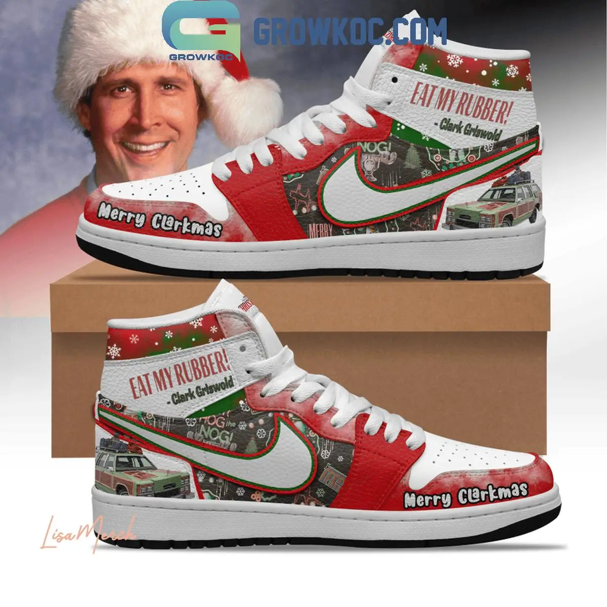 National Lampoon's Christmas Vacation Eat My Rubber Air Jordan 1 Shoes National Lampoon's Christmas Vacation Eat My Rubber Air Jordan 1 Shoes - Image 1