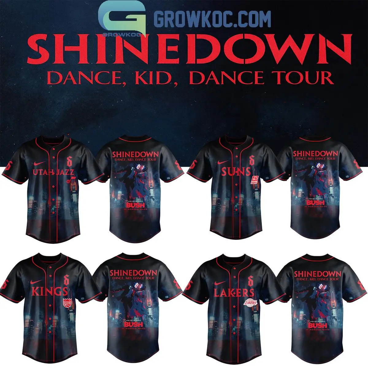 NBA All Teams x Shinedown Dance, Kid, Dance Tour 2025 Jersey