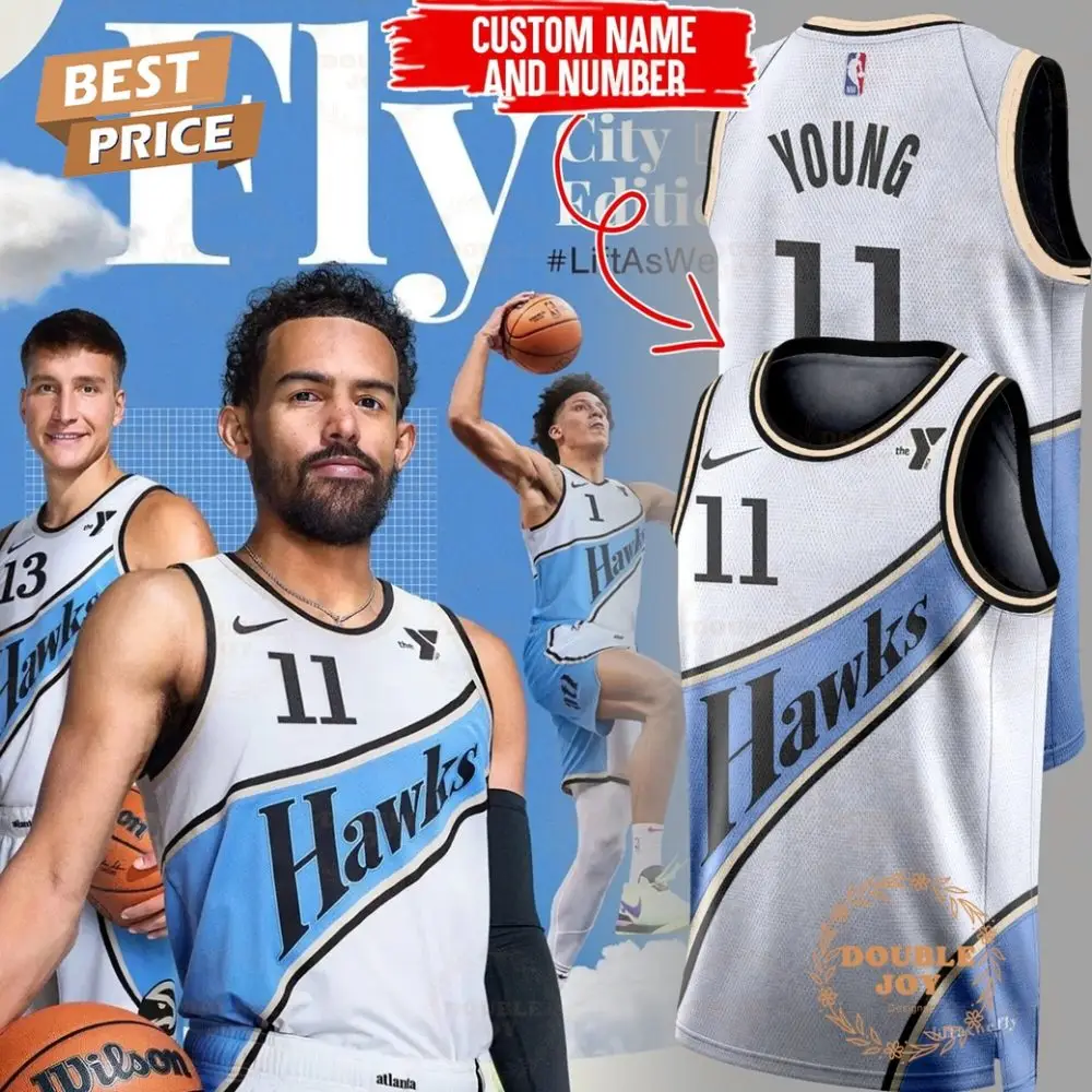Nba Atlanta Hawks Fly City Edition Custom Name Jersey