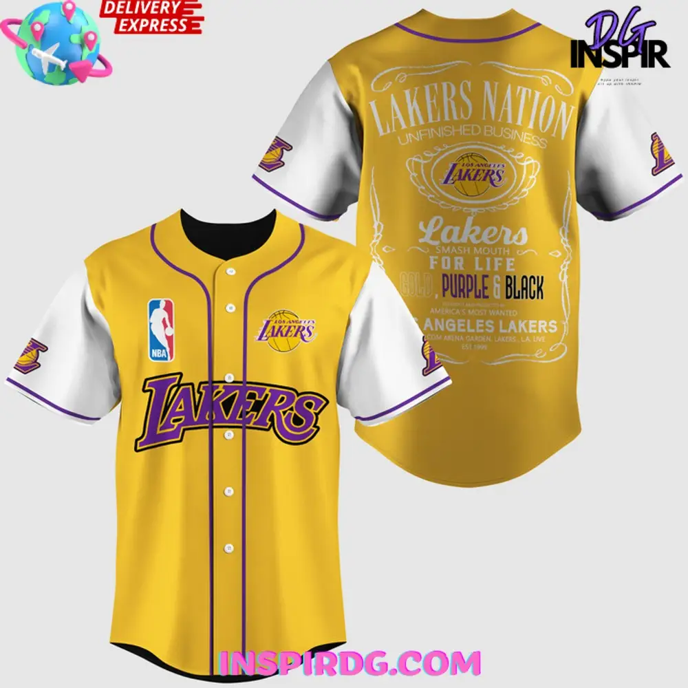 Nba Los Angeles Lakers Nation Baseball Jersey