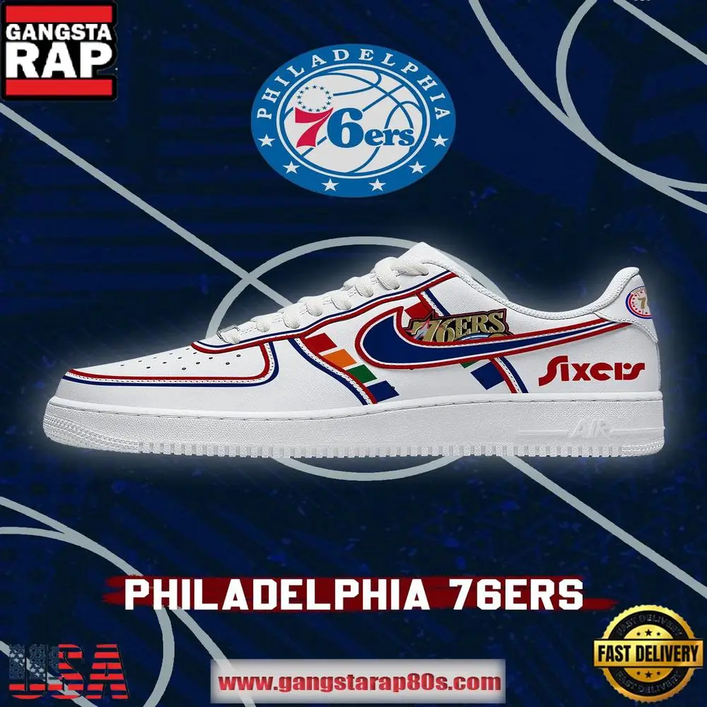 NBA Philadelphia Basketball Premium New 2026 Version Air Force 1 Sneakers Shoes NBA Philadelphia Basketball Premium New 2026 Version Air Force 1 Sneakers Shoes - Image 1