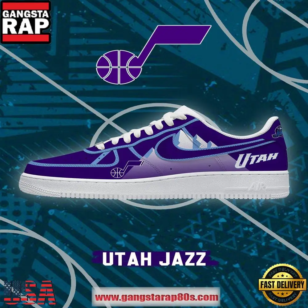 NBA Utah Basketball Premium New 2026 Version Air Force 1 Sneakers Shoes NBA Utah Basketball Premium New 2026 Version Air Force 1 Sneakers Shoes - Image 1