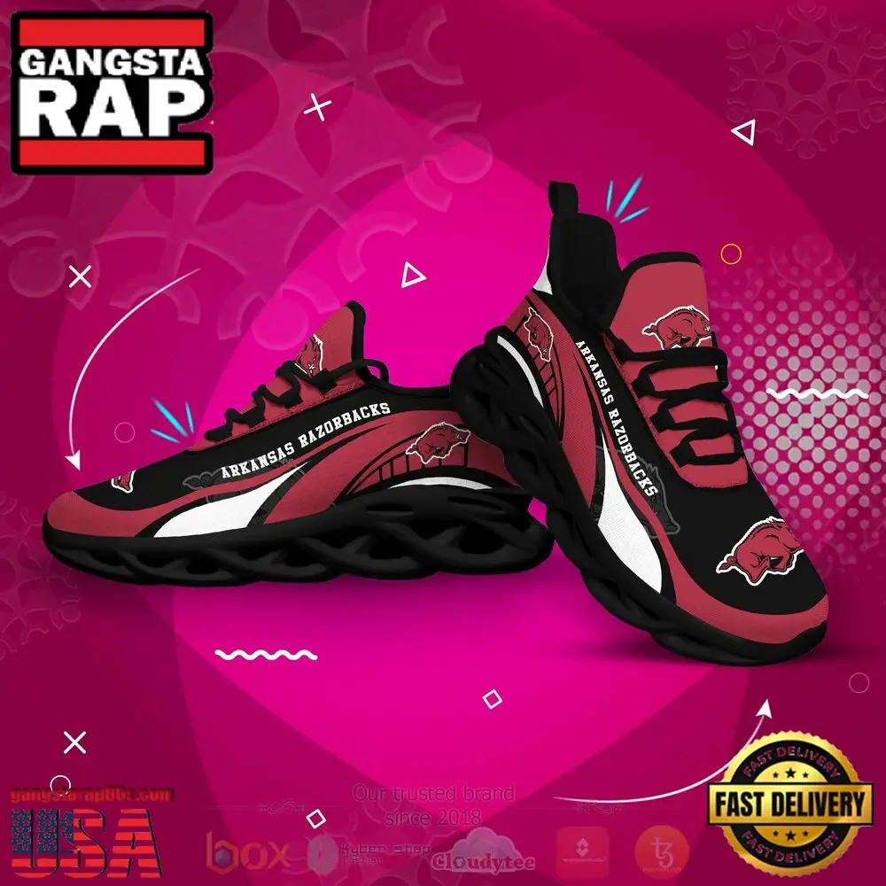 NCAA Arkansas Razorbacks Football Clunky Unique Design Max Soul Shoes Running Sneakers