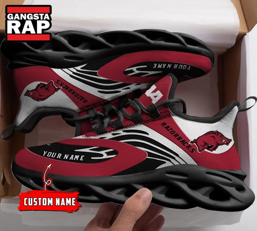 NCAA Arkansas Razorbacks Sport Logo Team Custom Name Max Soul Shoes
