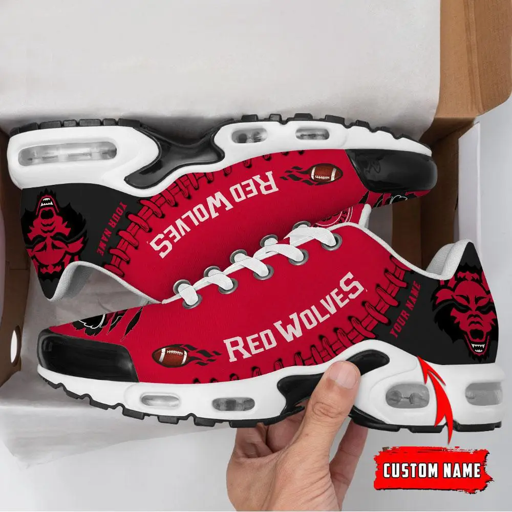 NCAA Arkansas State Red Wolves Football Custom New Design Air Max Plus Shoes Running Sneakers NCAA Arkansas State Red Wolves Football Custom New Design Air Max Plus Shoes Running Sneakers - Image 1