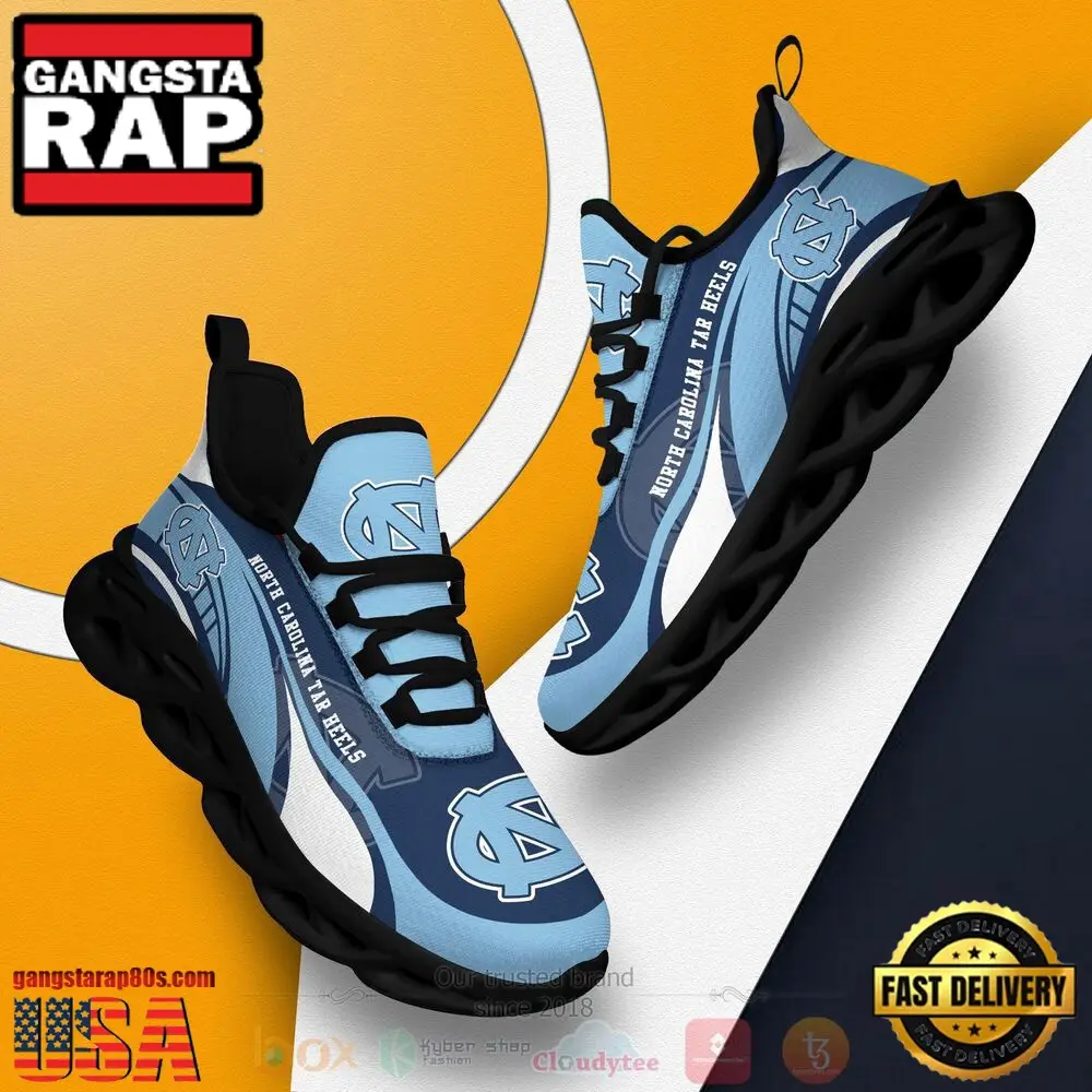 NCAA Carolina Tar Heels Football Clunky Unique Design Max Soul Shoes Running Sneakers