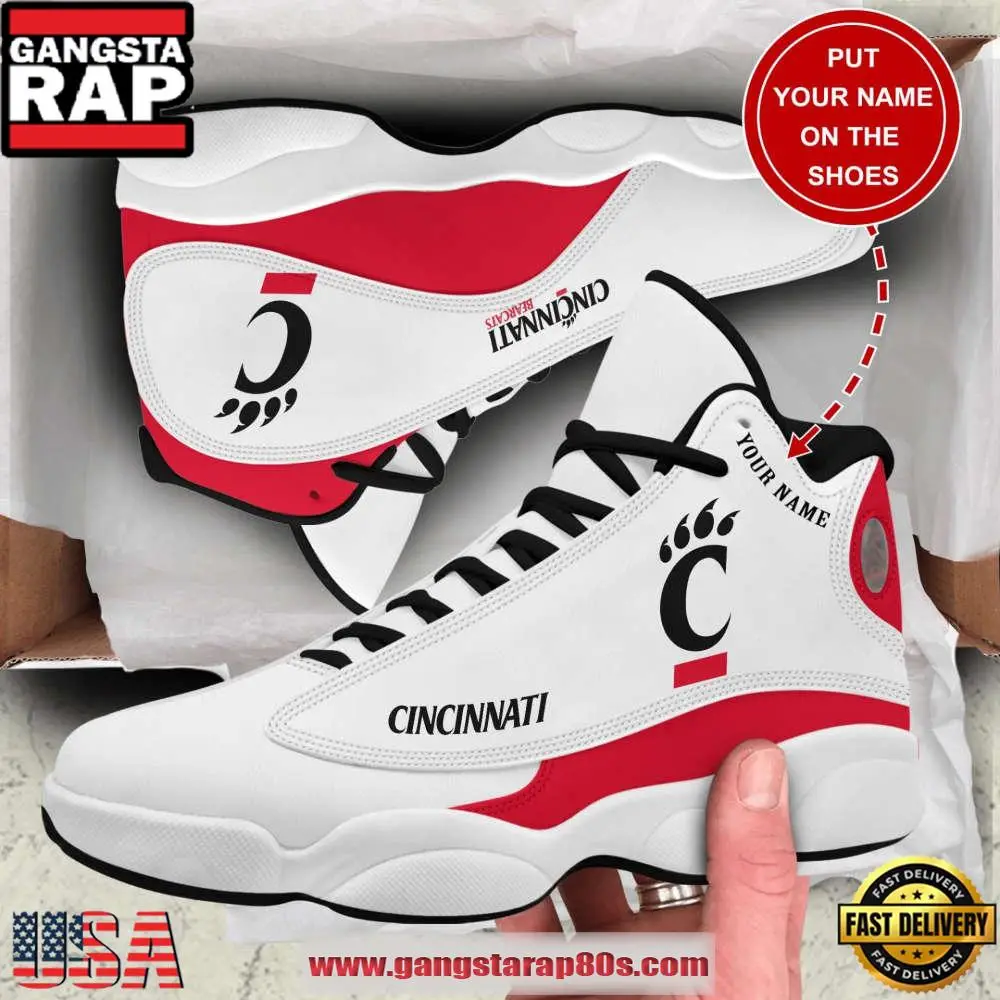 NCAA Cincinnati Bearcats Custom Name White Air Jordan 13 Shoes Running Sneakers For Men And Women NCAA Cincinnati Bearcats Custom Name White Air Jordan 13 Shoes Running Sneakers For Men And Women - Image 1