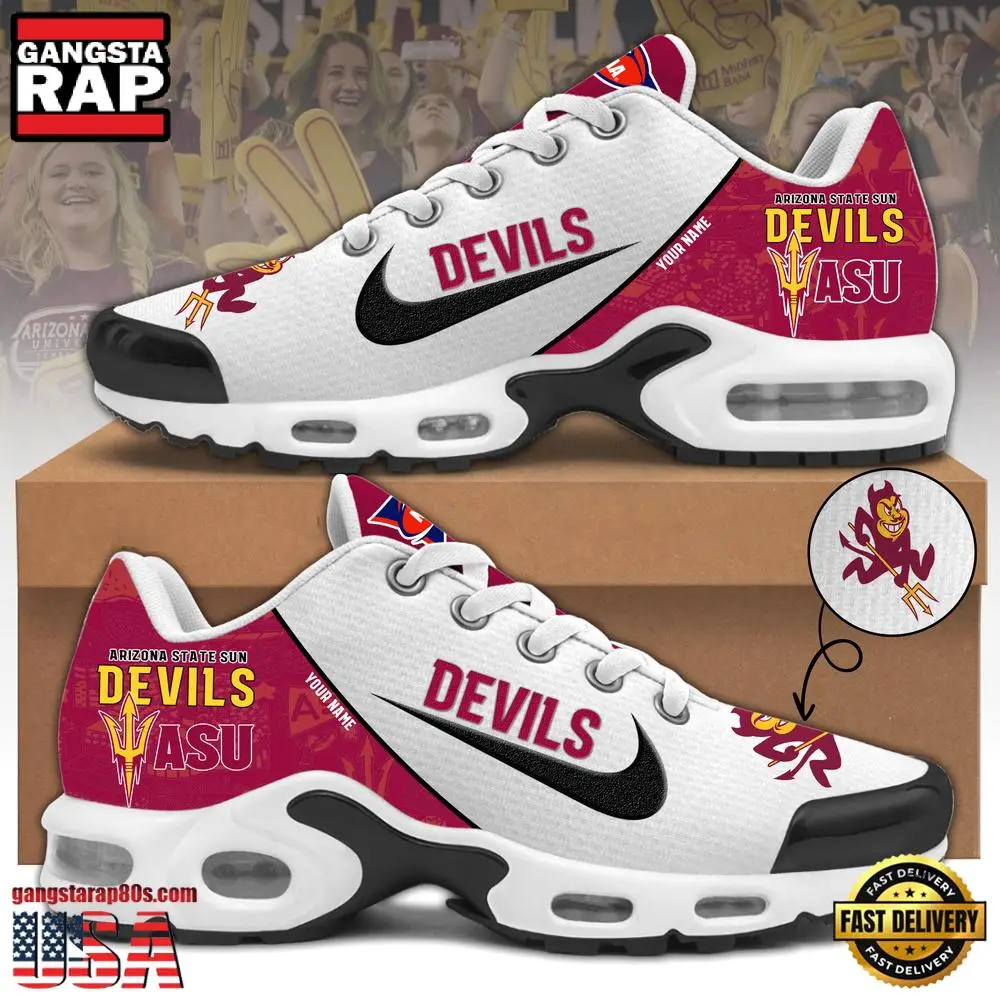 NCAA Custom Name Arizona State Football Mascot Symbol Air Max Plus Shoes Running Sneakers