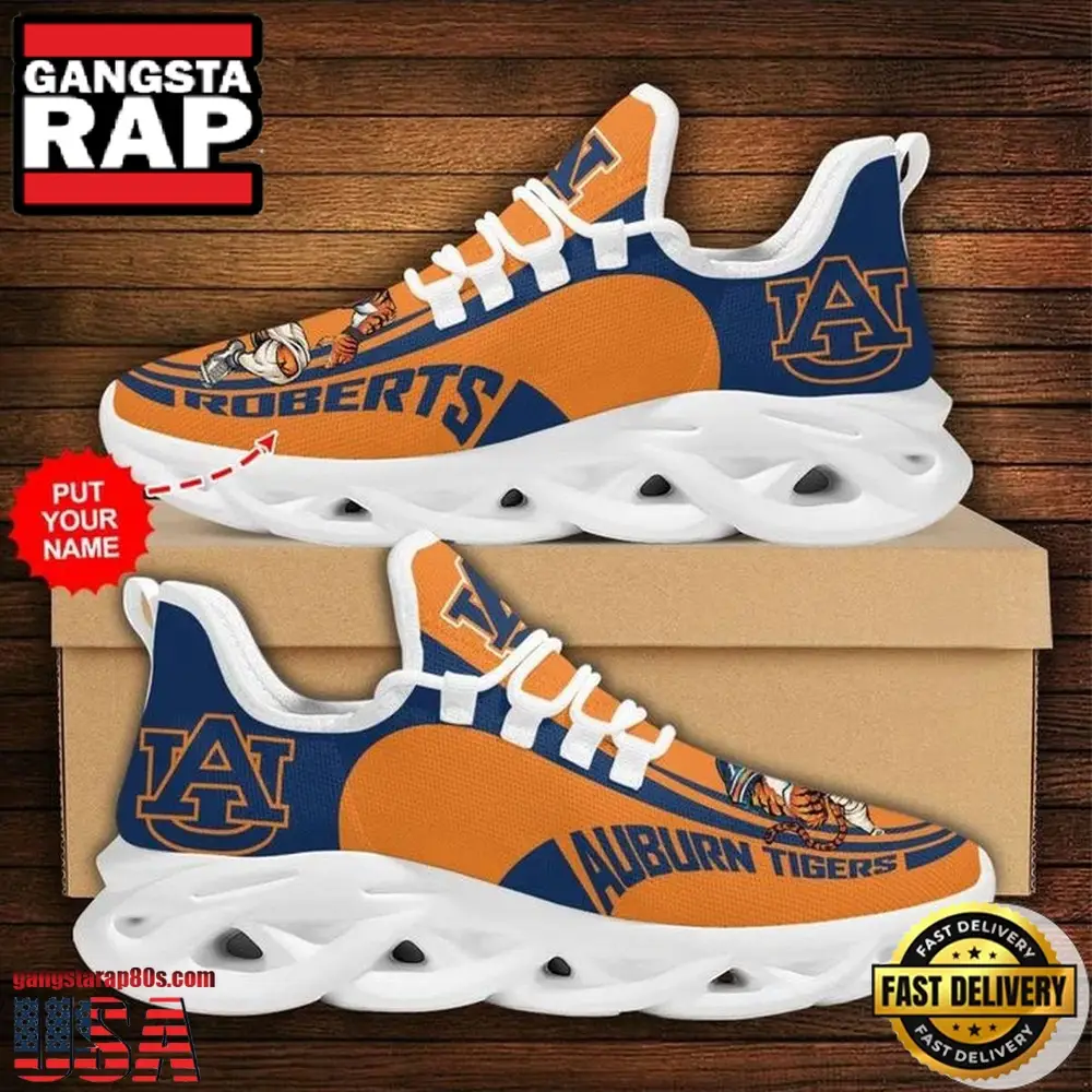NCAA Custom Name Auburn Tigers Sneaker Unique Design Max Soul Shoes Running Sneakers