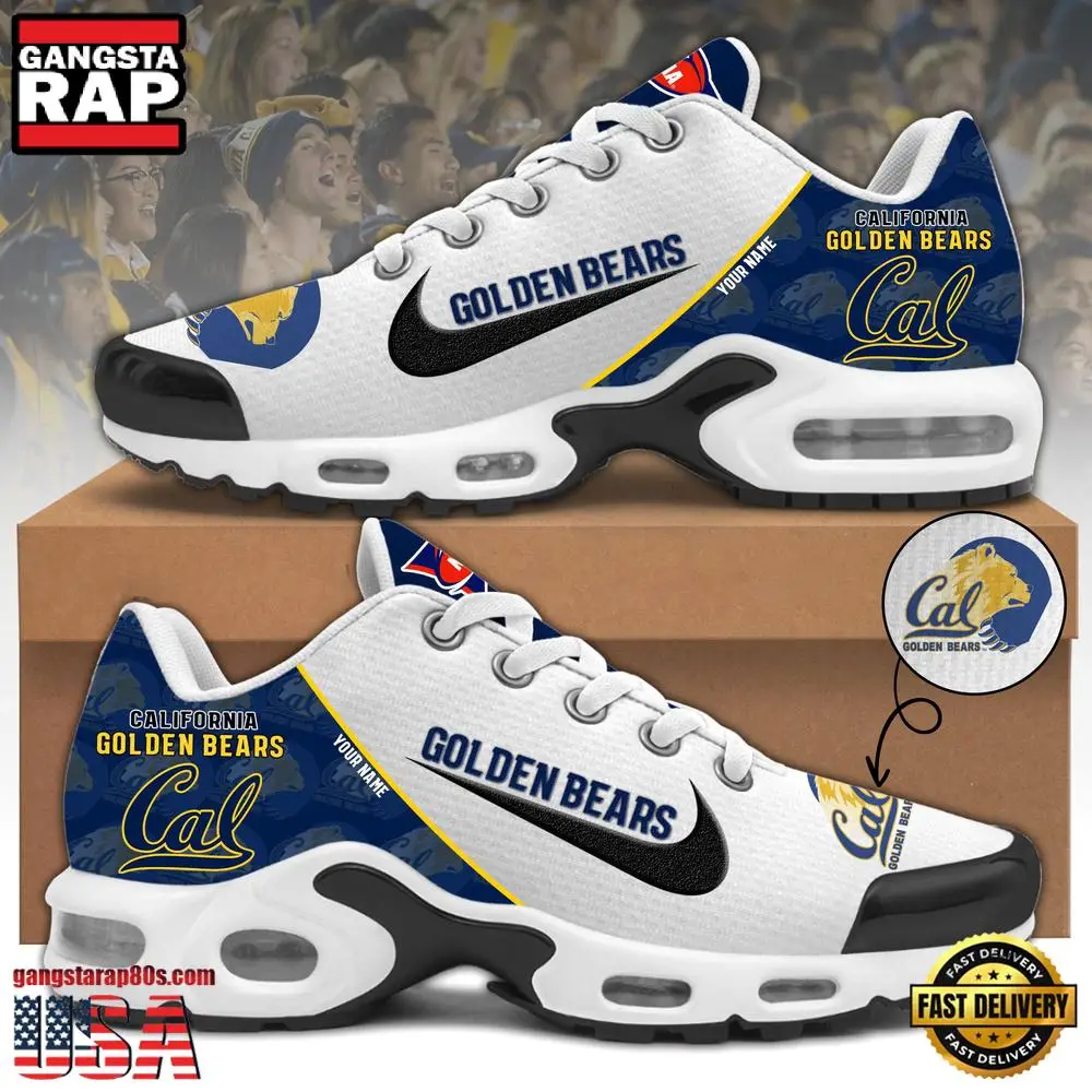 NCAA Custom Name California Golden Bears Football Mascot Symbol Air Max Plus Shoes Running Sneakers