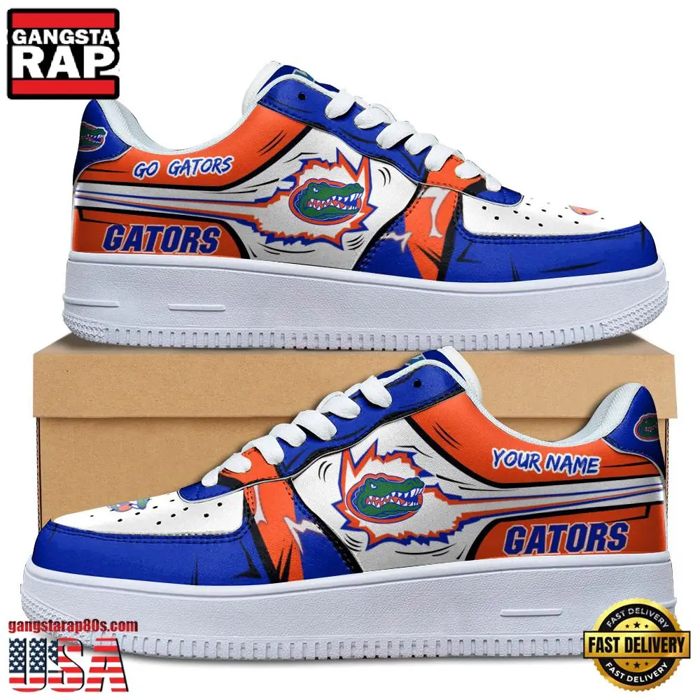 NCAA Custom Name Florida Gators Air Force 1 Running Sneakers Shoes