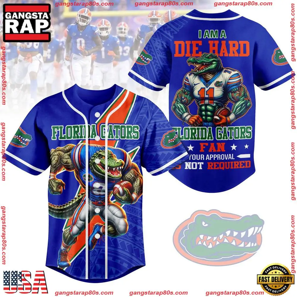 NCAA Custom Name Florida Gators I Am A Die Hard New Design Baseball Jersey