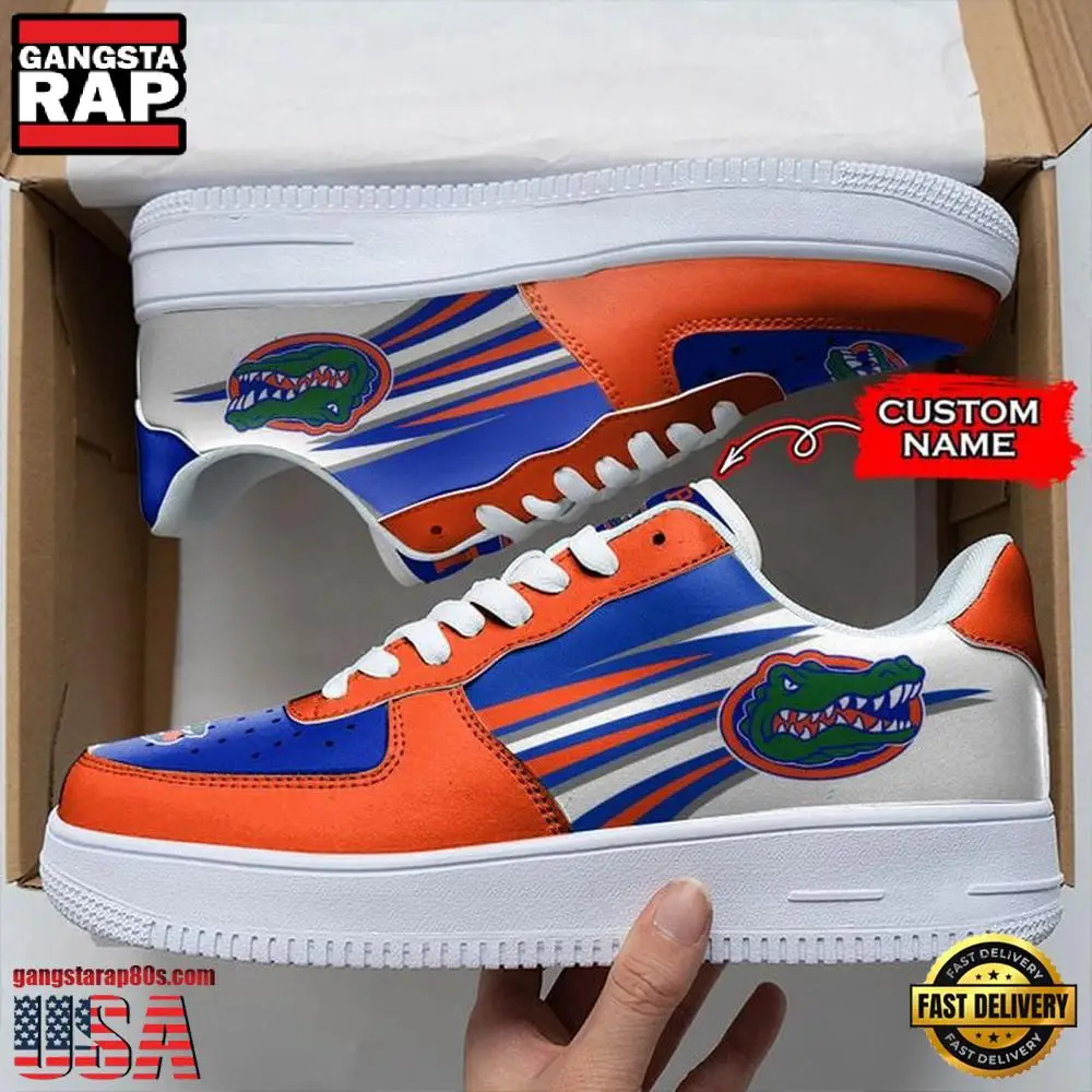 NCAA Custom Name Florida Gators Seminoles Air Force 1 Running Sneakers Shoes NCAA Custom Name Florida Gators Seminoles Air Force 1 Running Sneakers Shoes - Image 1