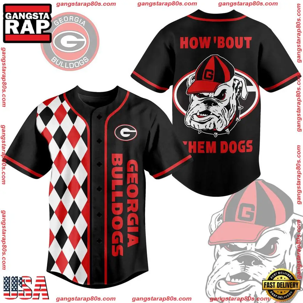 NCAA Custom Name Georgia Bulldogs How'bout Them Dogs New Design Baseball Jersey