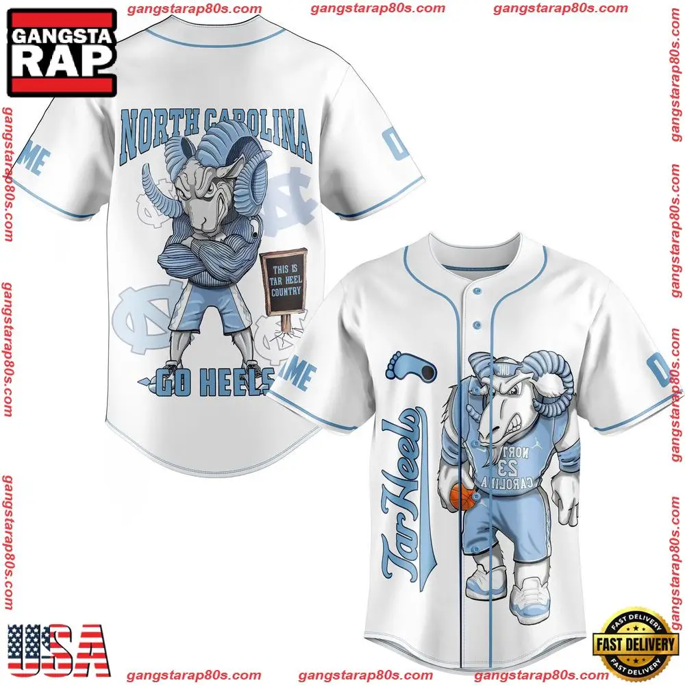 NCAA Custom Name North Carolina Tar Heels Basketball Go Heels New Design Baseball Jersey
