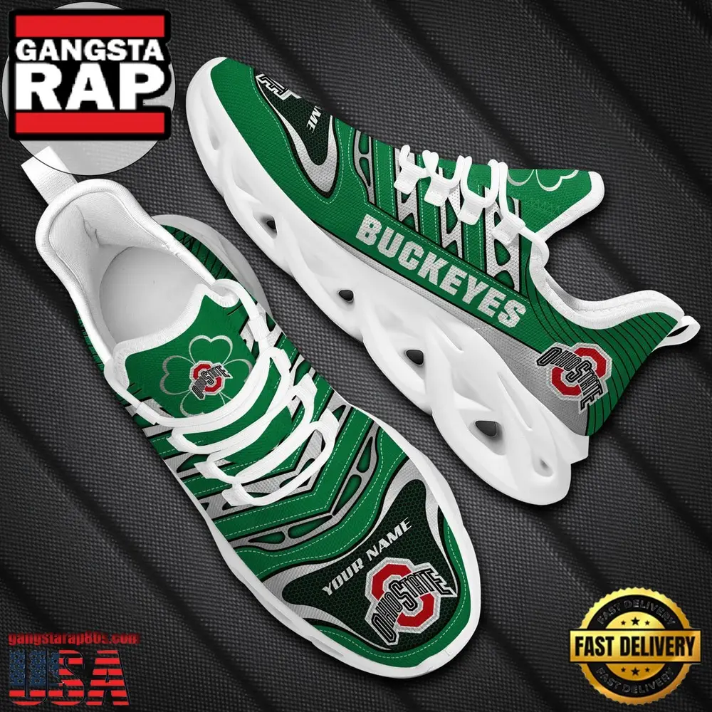 NCAA Custom Name Ohio State Buckeyes Saint Patrick'S Day Unique Design Max Soul Shoes Running Sneakers