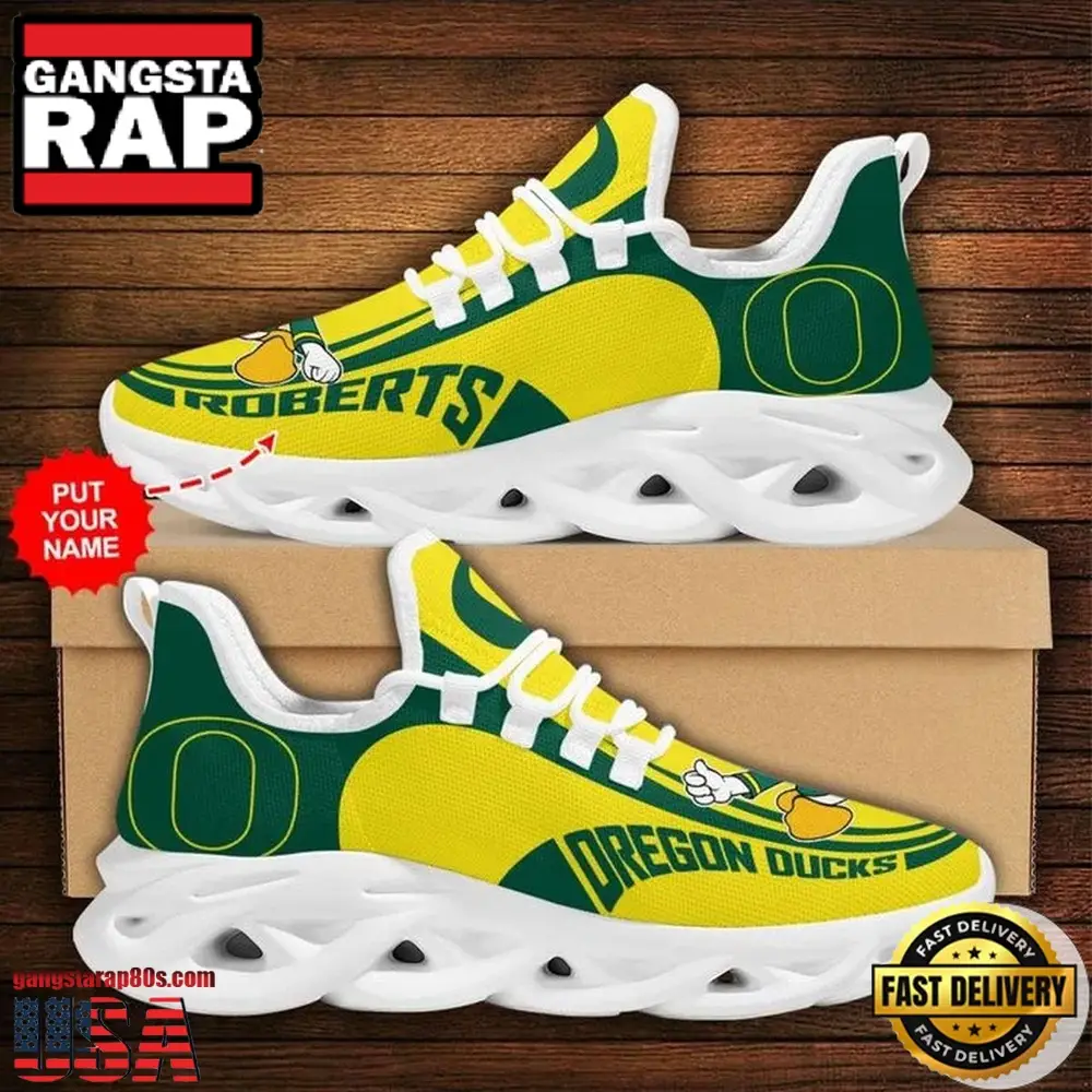 NCAA Custom Name Oregon Ducks Sneaker Unique Design Max Soul Shoes Running Sneakers NCAA Custom Name Oregon Ducks Sneaker Unique Design Max Soul Shoes Running Sneakers - Image 1