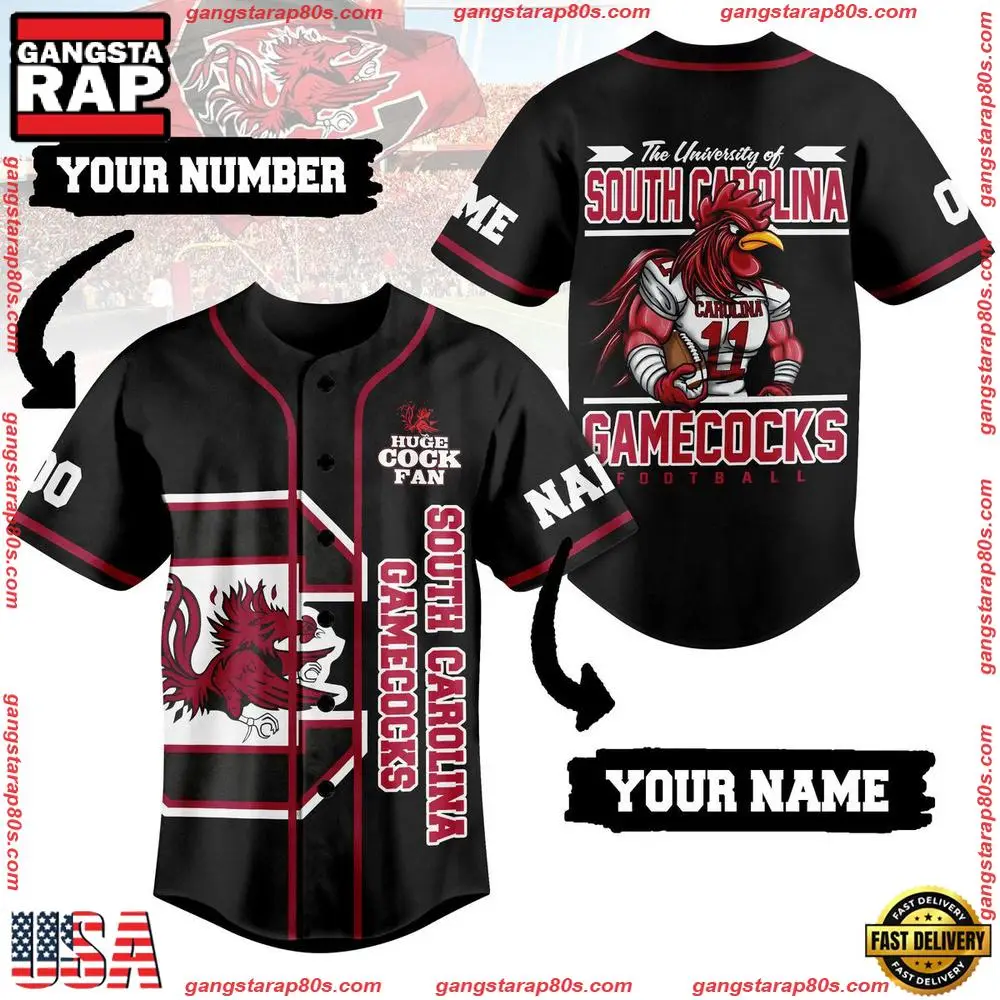 NCAA Custom Name South Carolina Gamecocks The University Of South Carolina New Design Baseball Jersey