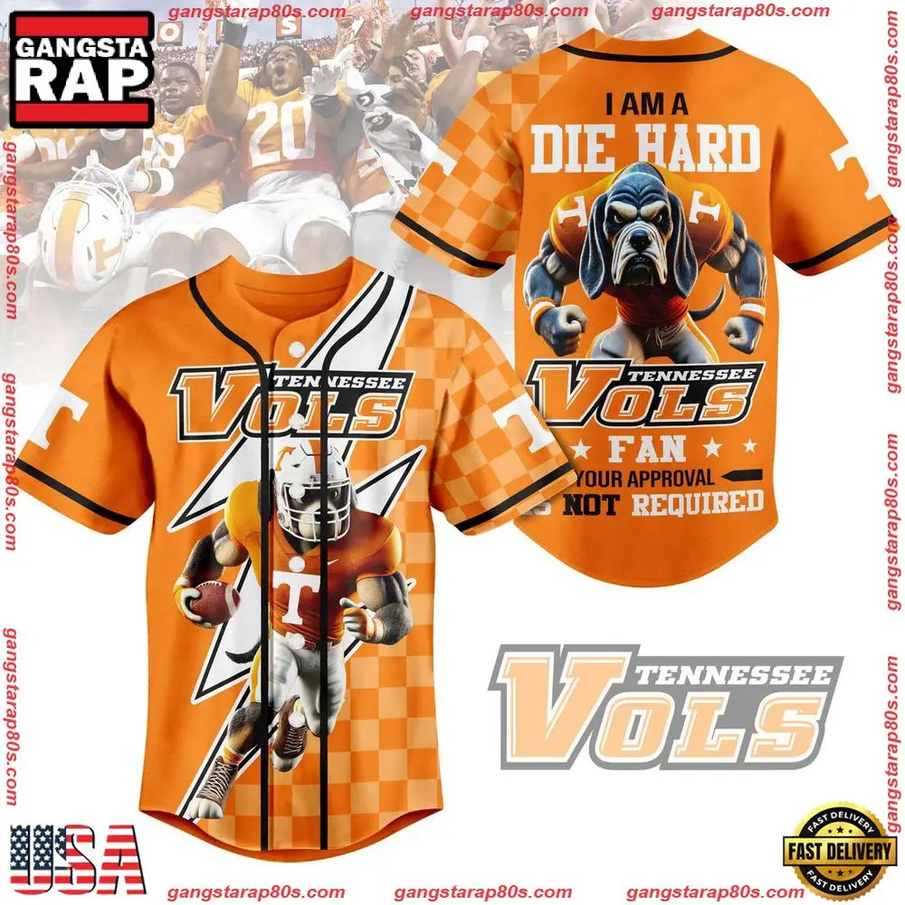 NCAA Custom Name Tennessee Volunteers I Am A Die Hard New Design Baseball Jersey