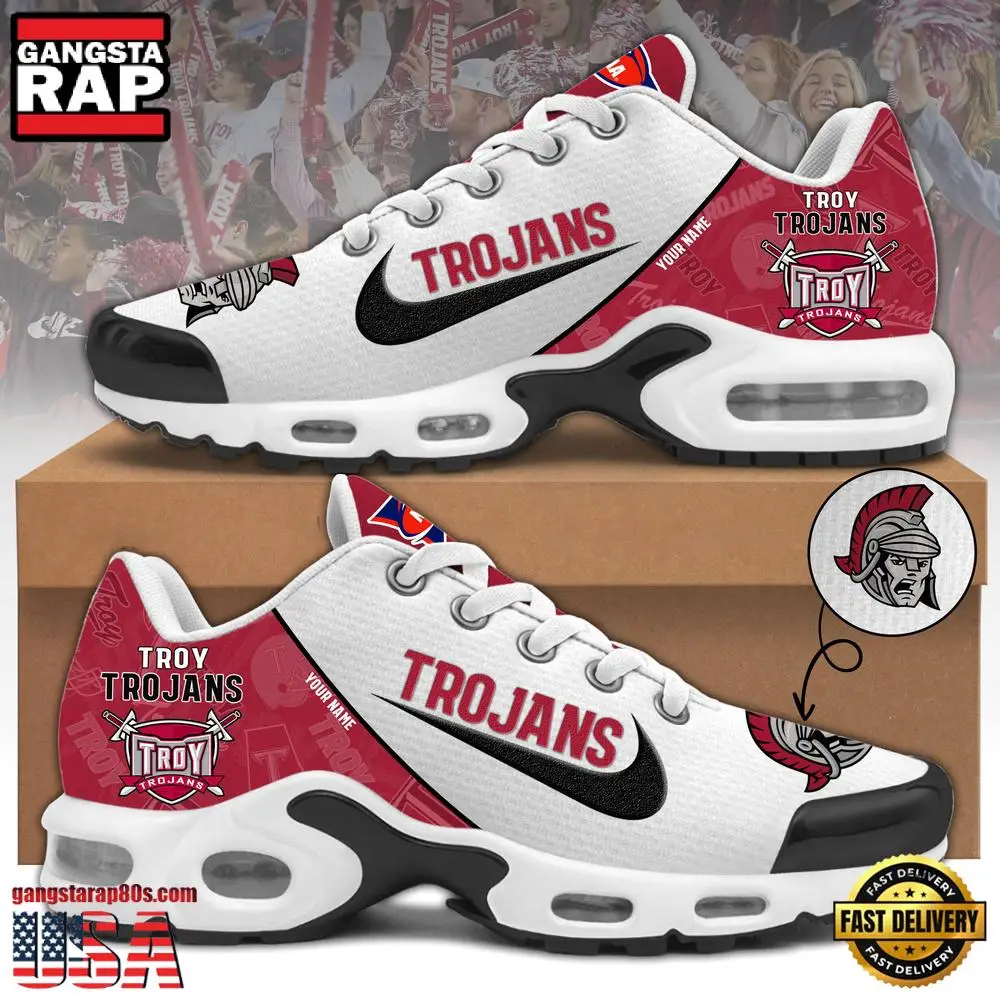 NCAA Custom Name Troy Trojans Football Mascot Symbol Air Max Plus Shoes Running Sneakers