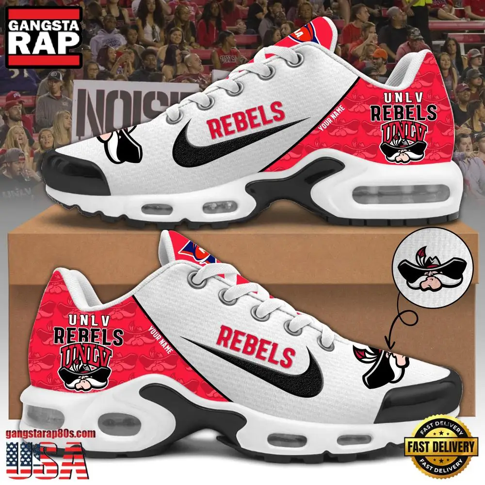 NCAA Custom Name Unlv Rebels Football Mascot Symbol Air Max Plus Shoes Running Sneakers