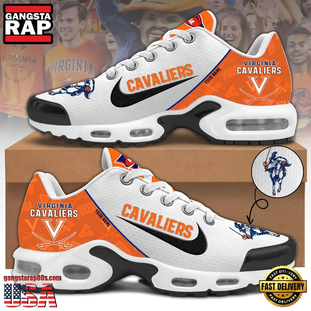 NCAA Custom Name Virginia Cavaliers Football Mascot Symbol Air Max Plus Shoes Running Sneakers