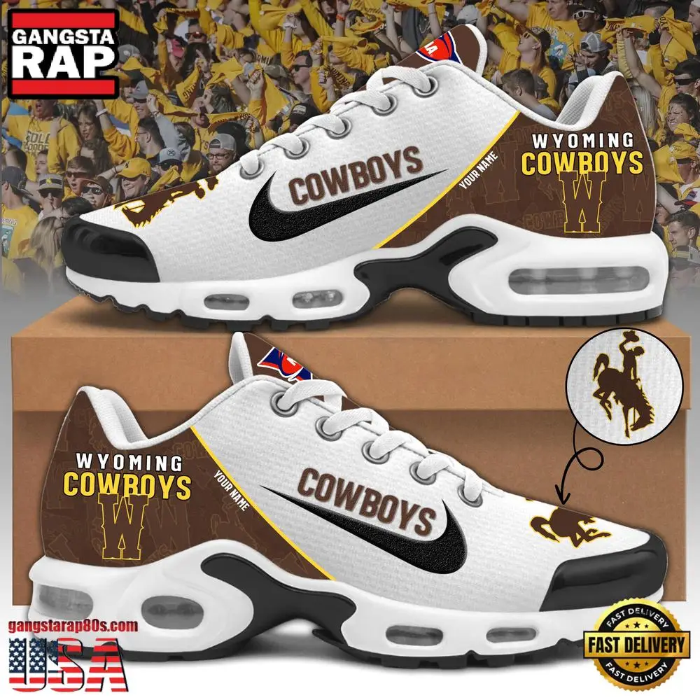 NCAA Custom Name Wyoming Cowboys Football Mascot Symbol Air Max Plus Shoes Running Sneakers