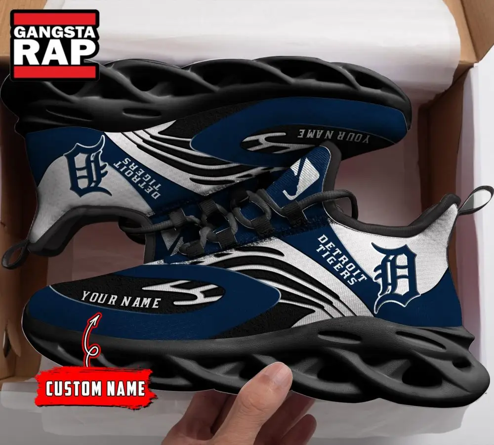 NCAA Detroit Tigers Sport Logo Team Custom Name Max Soul Shoes
