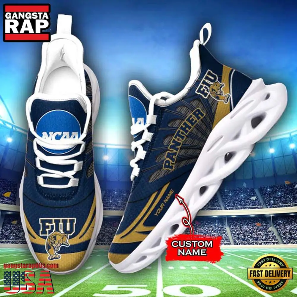 NCAA FIU Golden Panthers Custom Name Max Soul Shoes Sneakers