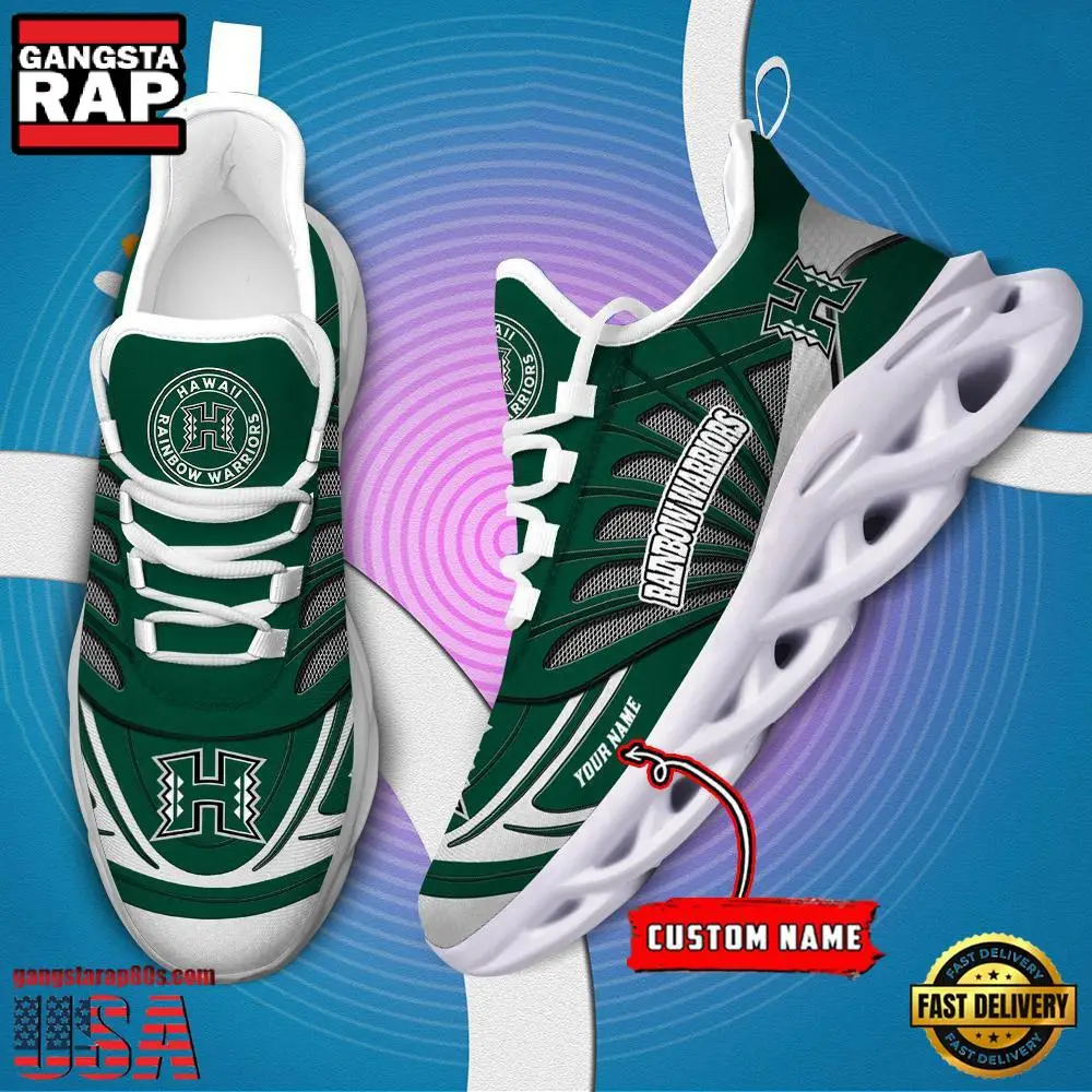 NCAA Hawaii Rainbow Warriors Custom Name Max Soul Shoes Sneaker