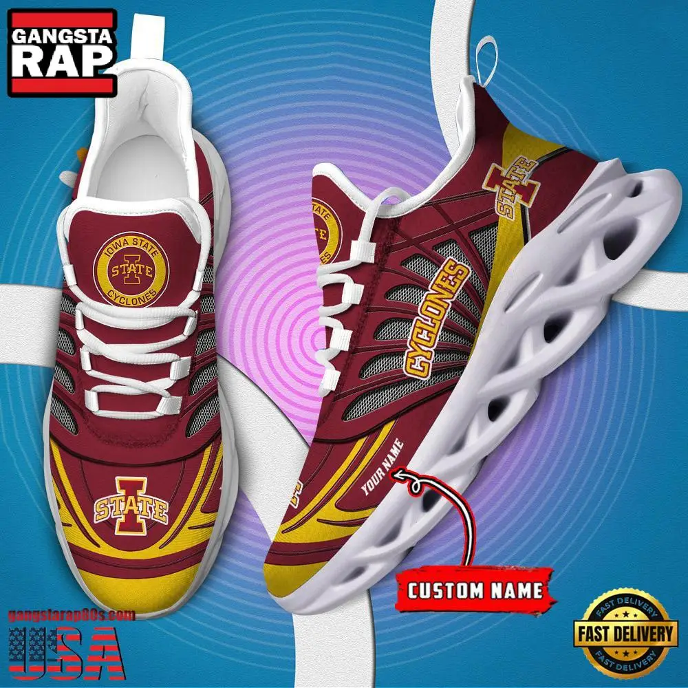 NCAA Iowa State Cyclones Custom Name Max Soul Shoes Sneaker