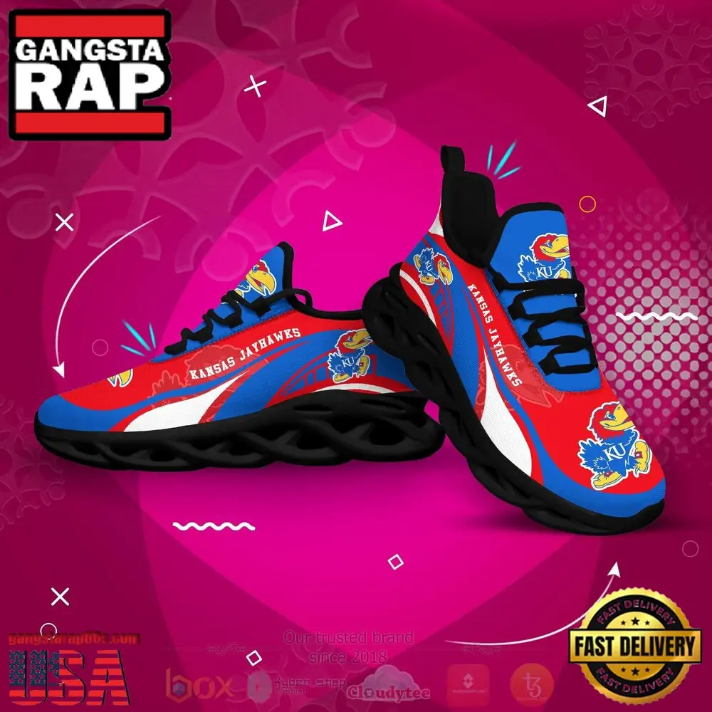 NCAA Kansas Jayhawks Football Clunky Unique Design Max Soul Shoes Running Sneakers