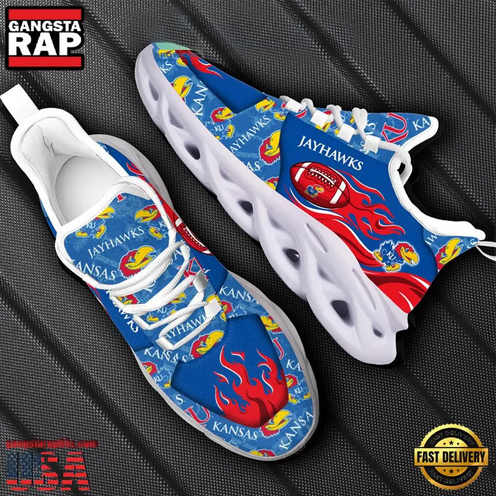 NCAA Kansas Jayhawks New Design Max Soul Shoes, Running Sneakers