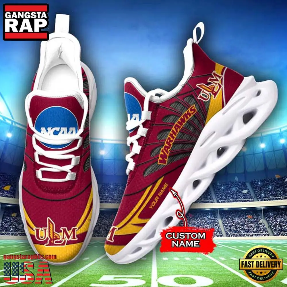 NCAA LouisianaMonroe Warhawks Custom Name Max Soul Shoes Sneakers