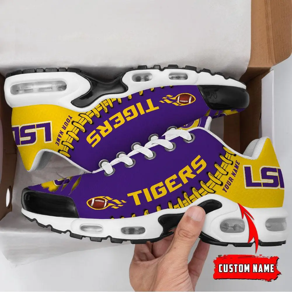 NCAA LSU Tigers Football Custom New Design Air Max Plus Shoes Running Sneakers