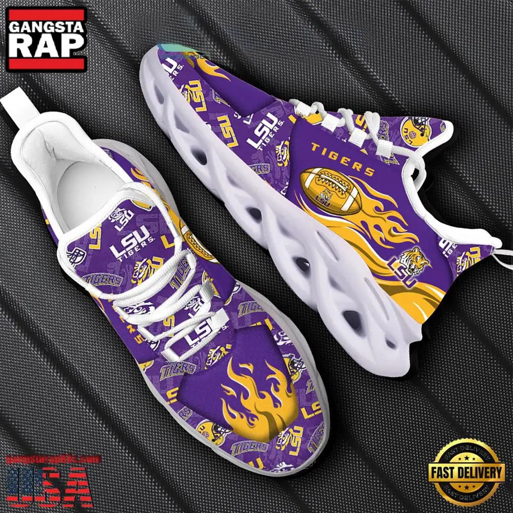NCAA LSU Tigers New Design Max Soul Shoes, Running Sneakers NCAA LSU Tigers New Design Max Soul Shoes, Running Sneakers - Image 1