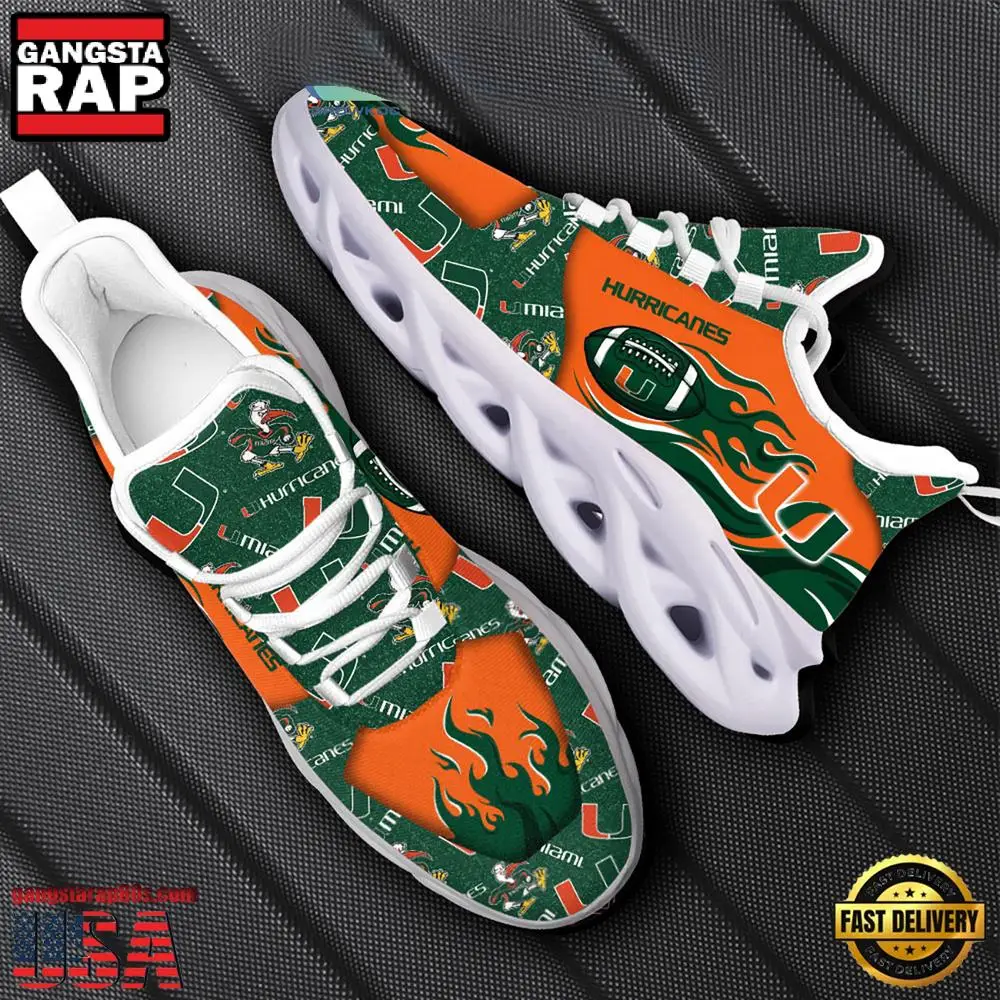 NCAA Miami Hurricanes New Design Max Soul Shoes, Running Sneakers