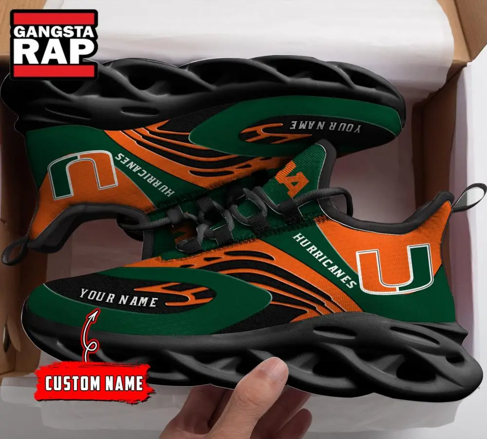 NCAA Miami Hurricanes Sport Logo Team Custom Name Max Soul Shoes