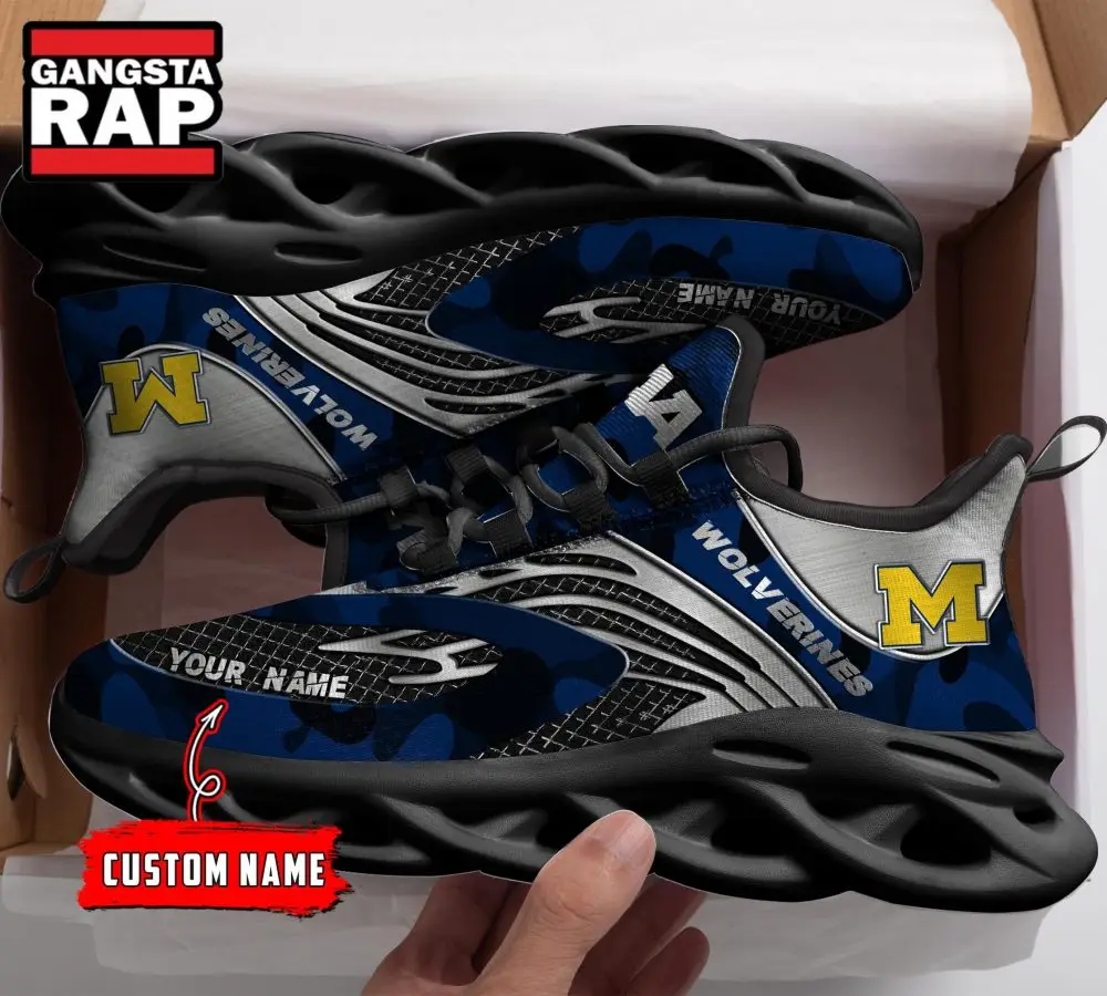NCAA Michigan Wolverines Sport Logo Team Custom Name Max Soul Shoes