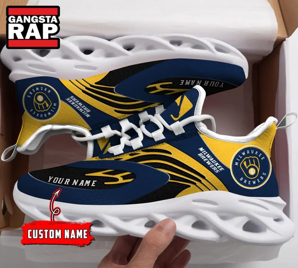 NCAA Milwaukee Brewers Sport Logo Team Custom Name Max Soul Shoes