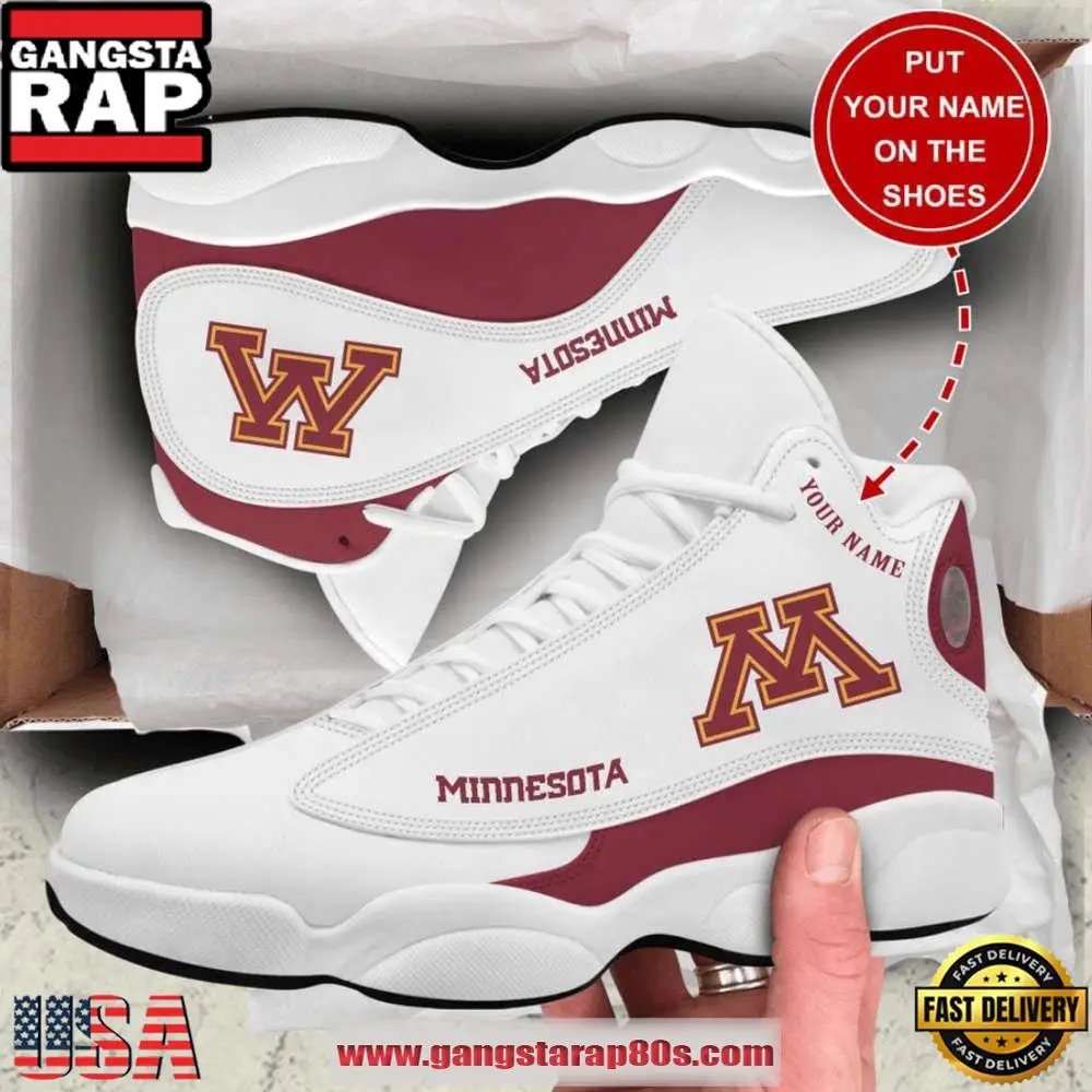 NCAA Minnesota Golden Gophers Custom Name Air Jordan 13 Shoes Running Sneakers