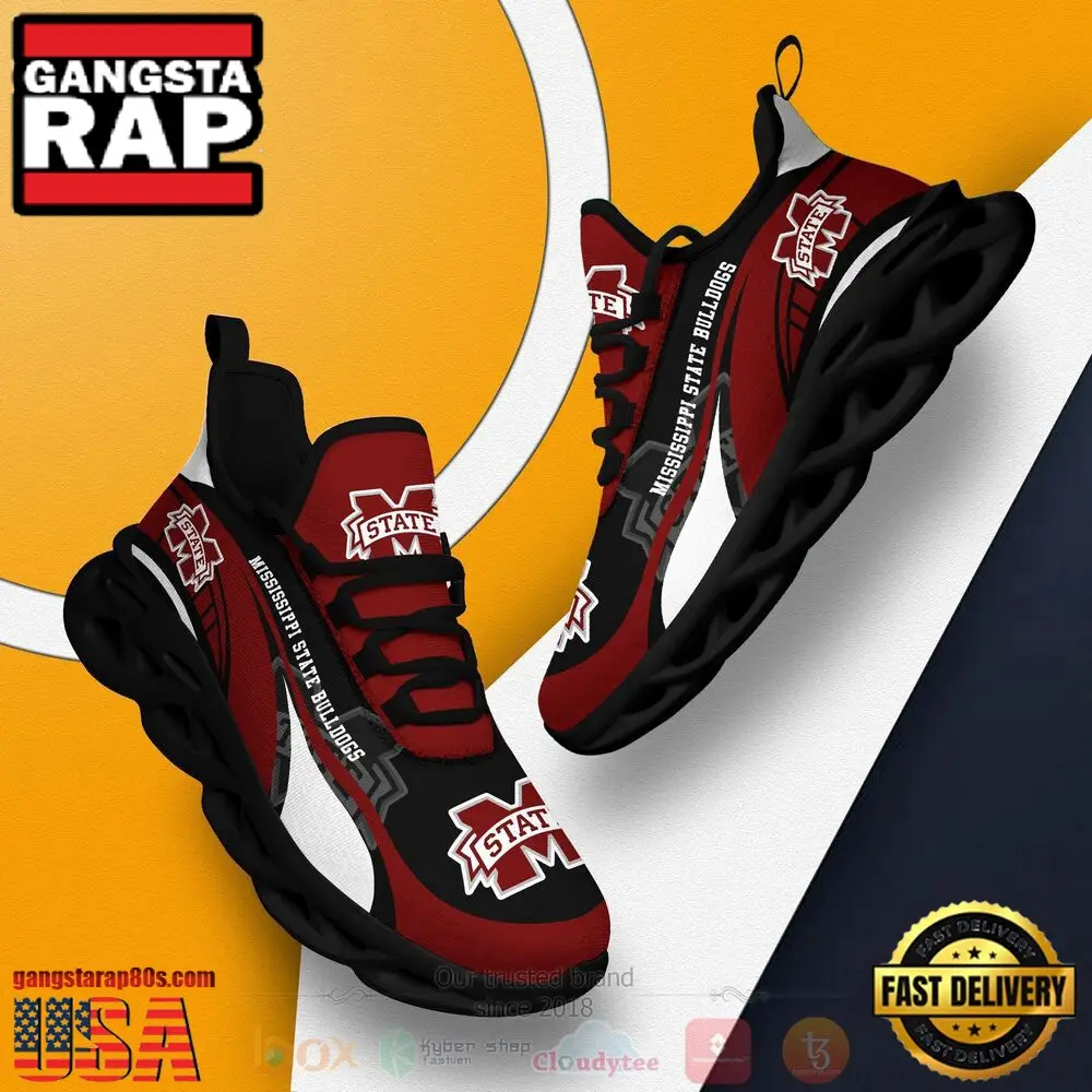 NCAA Mississippi State Bulldogs Football Clunky Unique Design Max Soul Shoes Running Sneakers