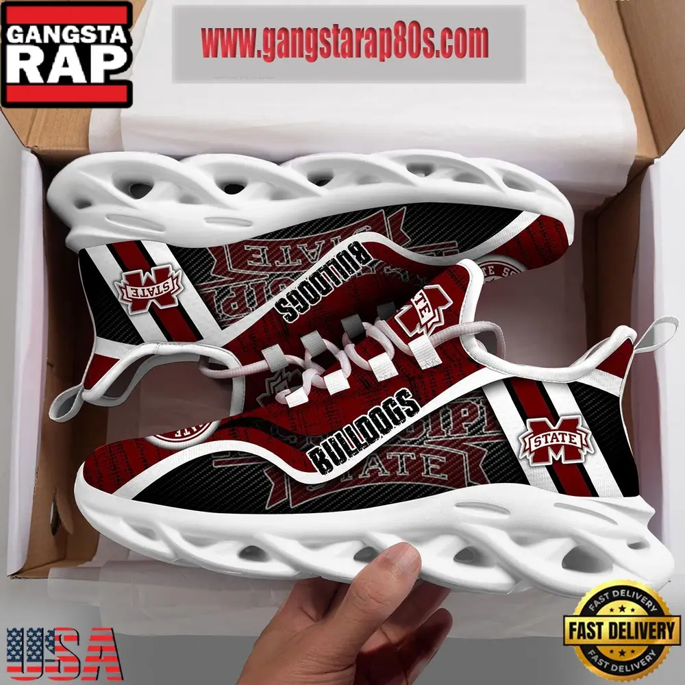 NCAA Mississippi State Bulldogs New Design Max Soul Shoes Running Sneakers NCAA Mississippi State Bulldogs New Design Max Soul Shoes Running Sneakers - Image 1